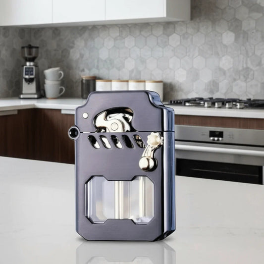 Windproof Lighter Metal Gear-Driven Compact Design