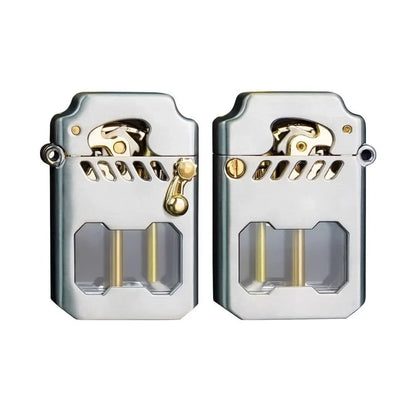 Windproof Lighter Metal Gear-Driven Compact Design