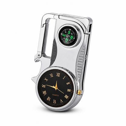 Windproof Outdoor Multi-Tool Lighter (Compass, Watch & Keychain)