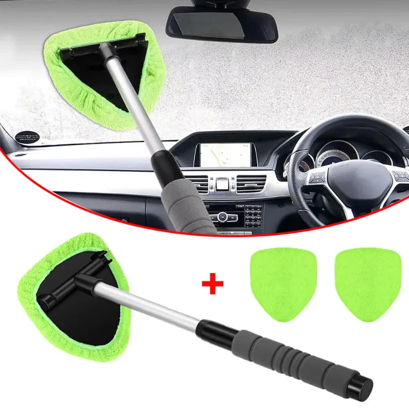 Windshield Brush Extendable Handle Washable Microfiber Pads