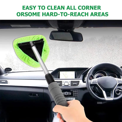 Windshield Brush Extendable Handle Washable Microfiber Pads