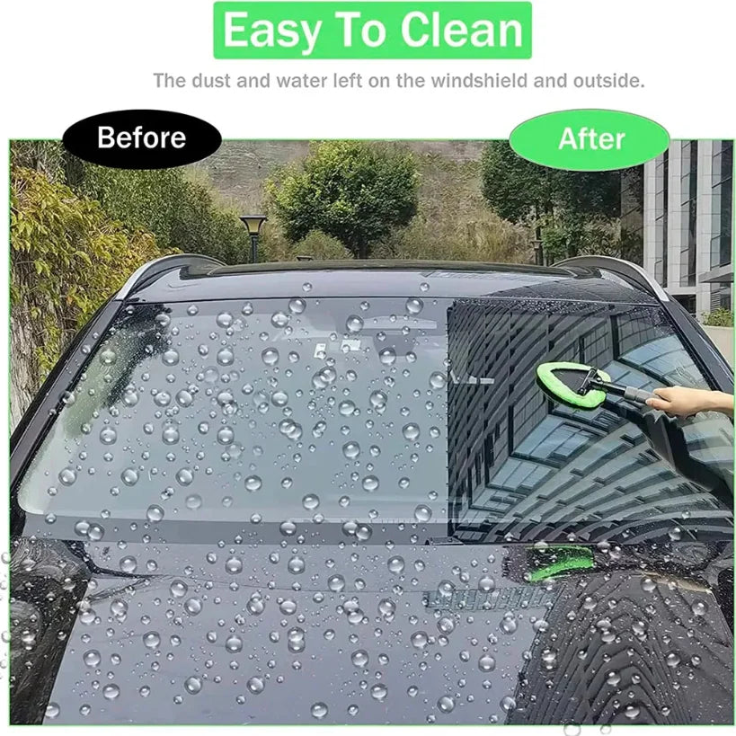 Windshield Brush Extendable Handle Washable Microfiber Pads
