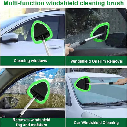 Windshield Brush Extendable Handle Washable Microfiber Pads