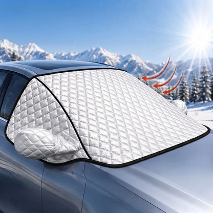 Windshield & Mirror Cover 5-Layer Insulation Elastic Straps