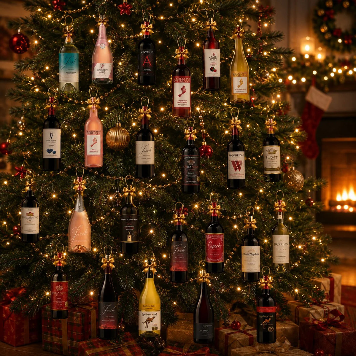 Wine Advent Calendar 24-Day Flat Plastic Bottle Set