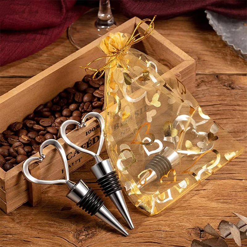 Wine Bottle Stopper Heart Handle Stainless Steel Airtight Seal