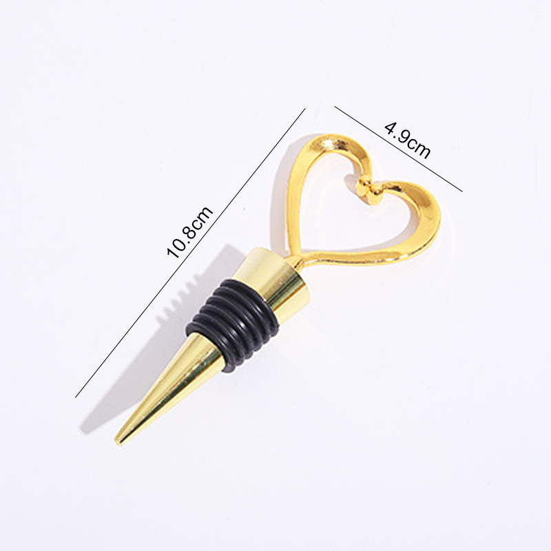 Wine Bottle Stopper Heart Handle Stainless Steel Airtight Seal