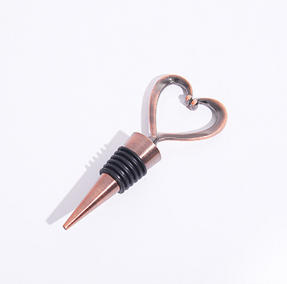 Wine Bottle Stopper Heart Handle Stainless Steel Airtight Seal
