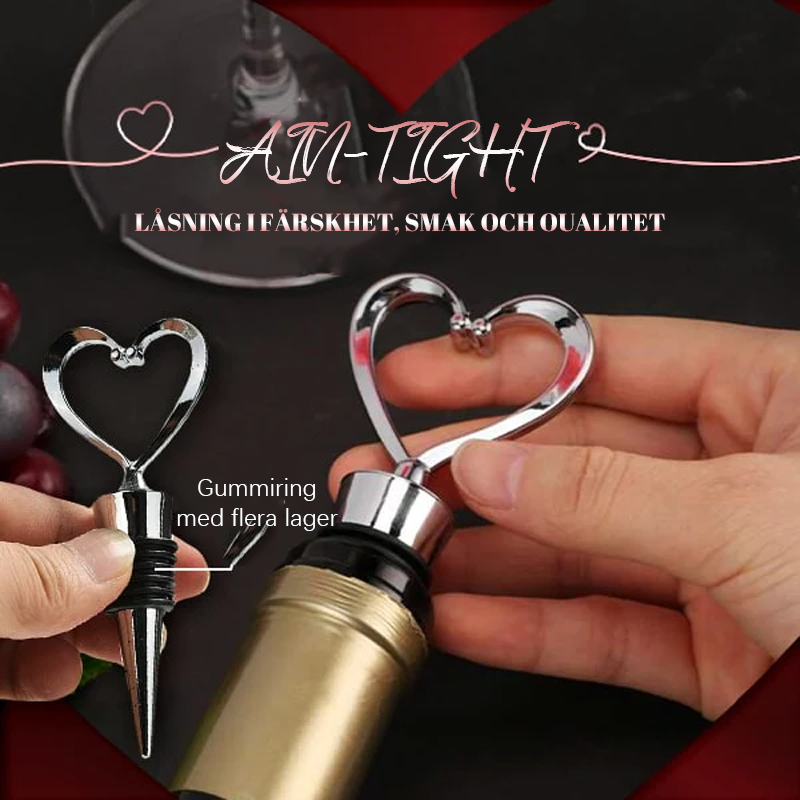 Wine Bottle Stopper Heart Handle Stainless Steel Airtight Seal