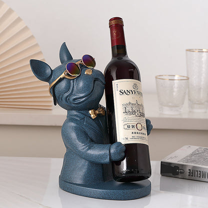 Wine Glass Holder Handcrafted Dog Figurine Holds Two