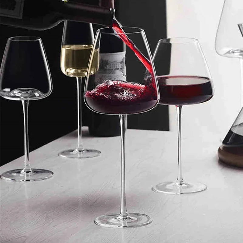 Wine Glass Set Handmade Lead-Free Crystal Balanced Stems