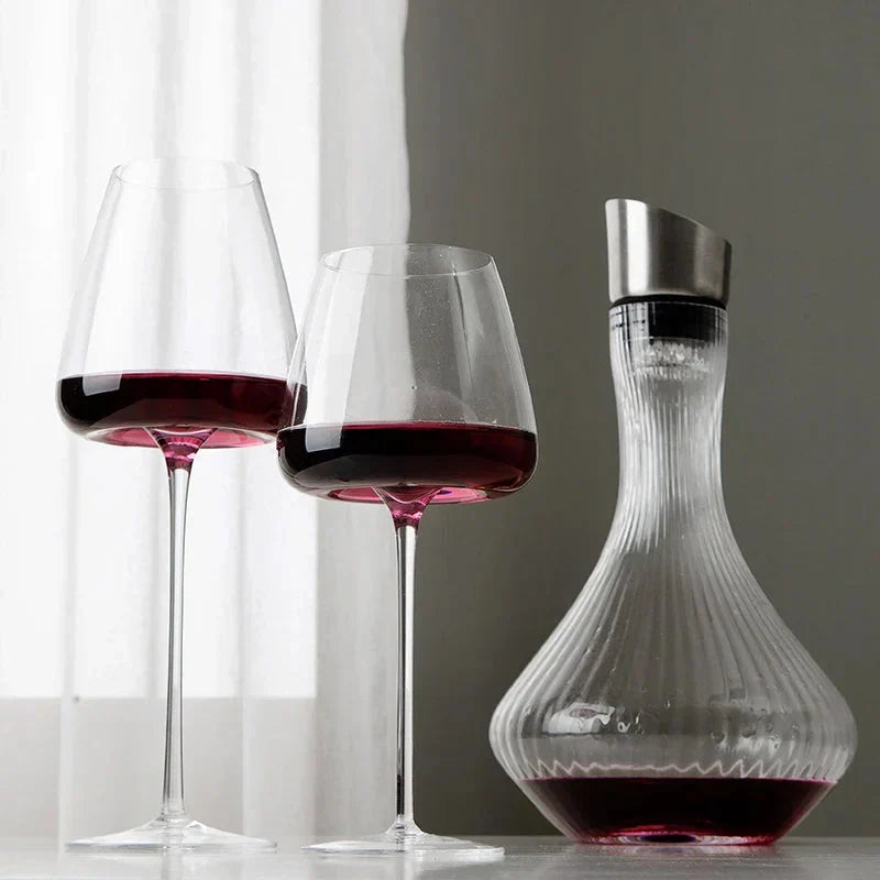 Wine Glass Set Handmade Lead-Free Crystal Balanced Stems