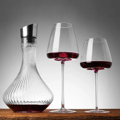 Wine Glass Set Handmade Lead-Free Crystal Balanced Stems