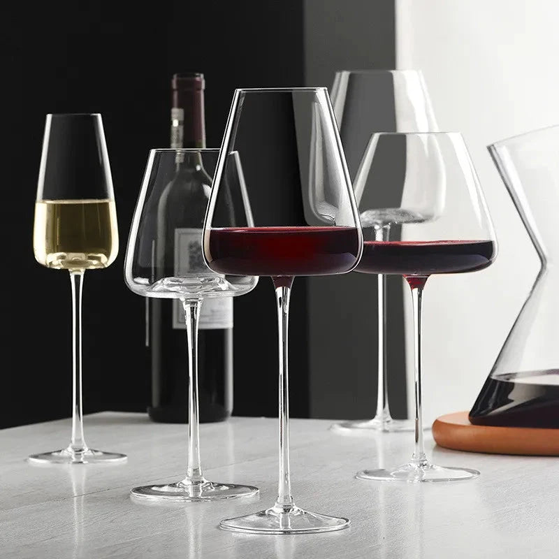 Wine Glass Set Handmade Lead-Free Crystal Balanced Stems
