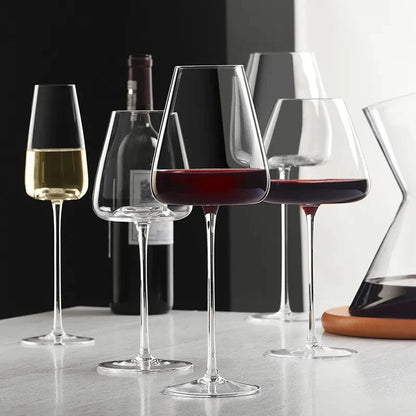 Wine Glass Set Handmade Lead-Free Crystal Balanced Stems