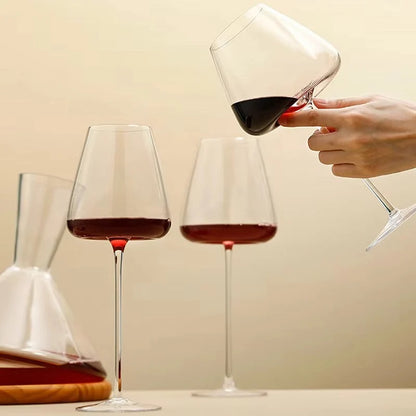 Wine Glass Set Handmade Lead-Free Crystal Balanced Stems