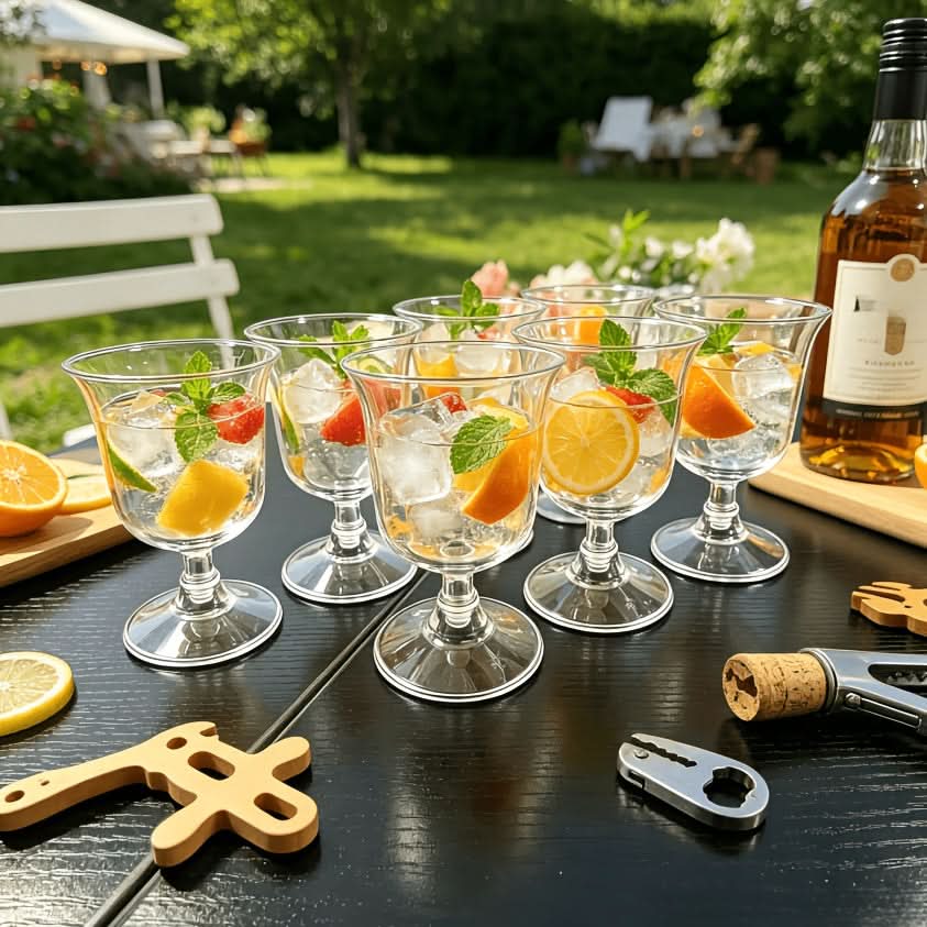 Wine Glasses Collapsible Stemmed Set of 4