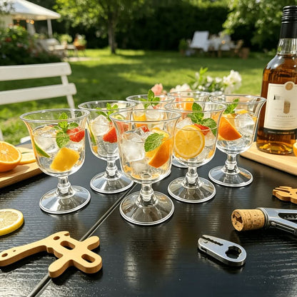 Wine Glasses Collapsible Stemmed Set of 4