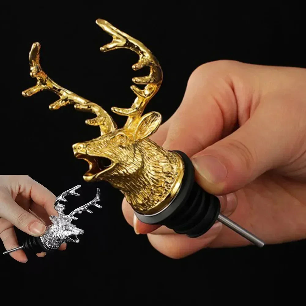 Wine Pourer Zinc Alloy Deer Head Drip-Free