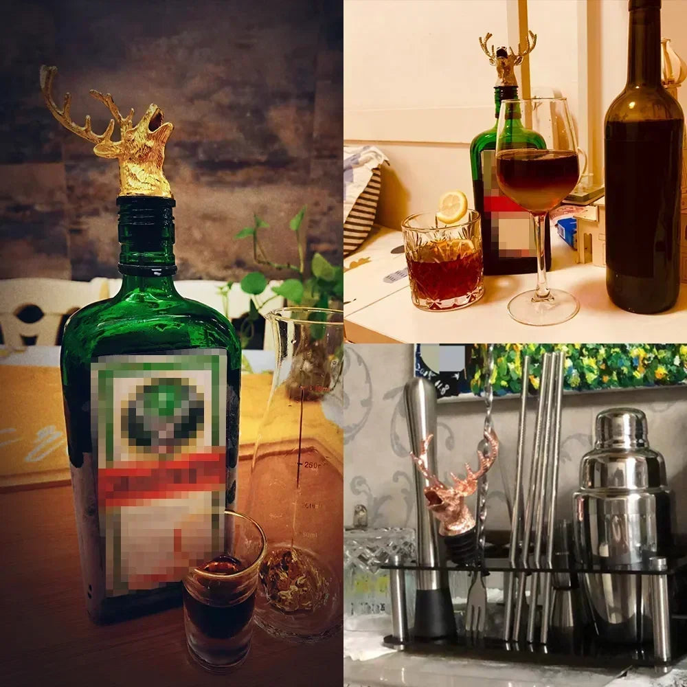 Wine Pourer Zinc Alloy Deer Head Drip-Free