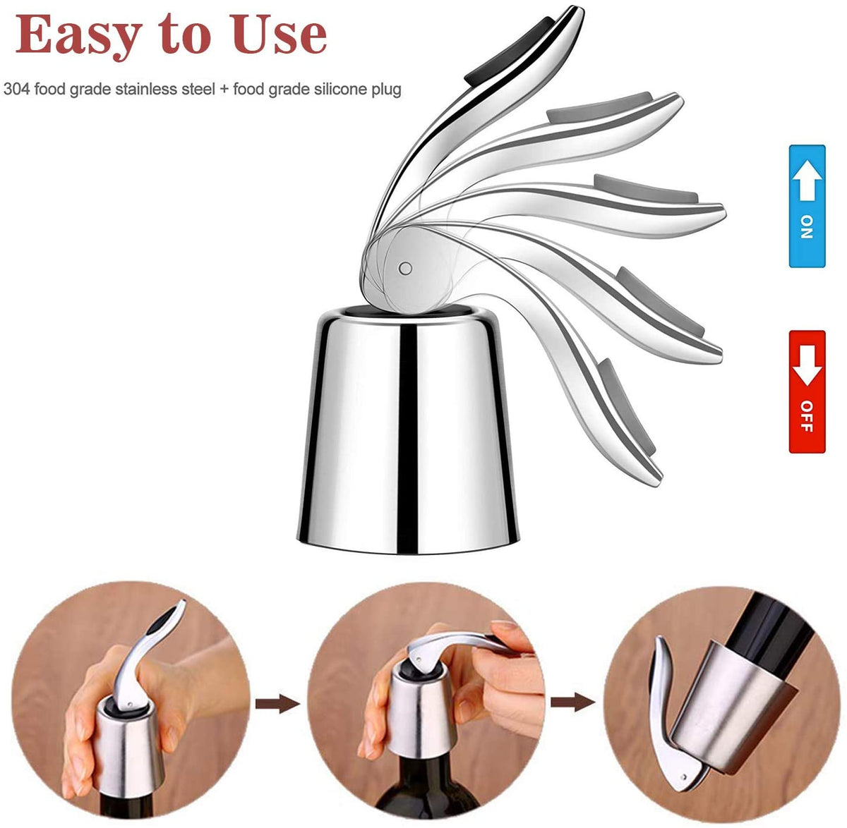 Wine Stopper Stainless Steel Airtight Seal