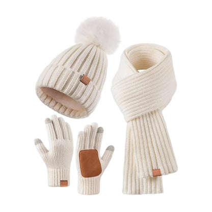Winter Accessories Set of 3 Soft Knit Touchscreen Gloves