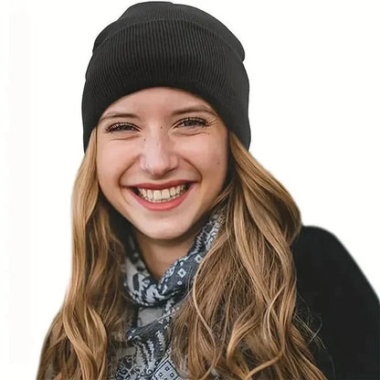 Winter Beanie Wool Outer Silk Lining Lightweight Warmth