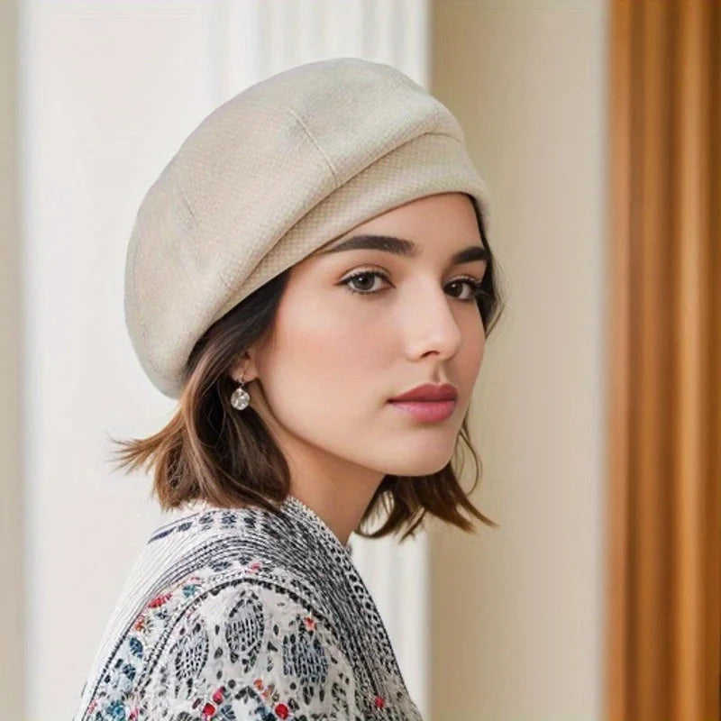 Winter Beanie Wool-Textured Breathable Knit