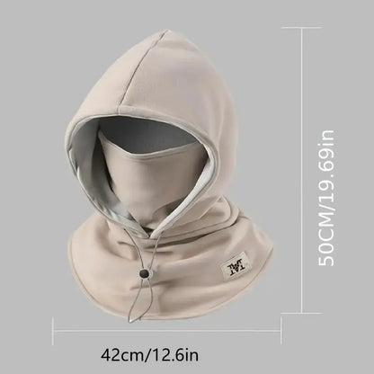 Winter Hat With Face Mask Windproof Flannel Adjustable