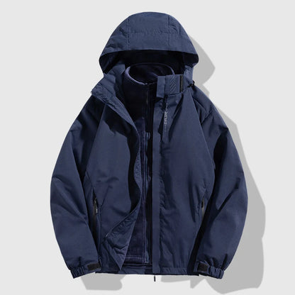 Winter Jacket Detachable Fleece Liner Water-Repellent Windproof