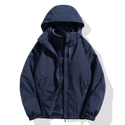 Winter Jacket Detachable Fleece Liner Water-Repellent Windproof