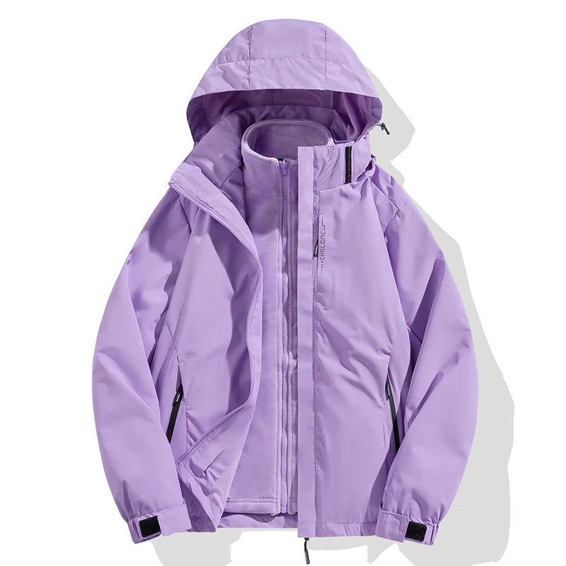 Winter Jacket Detachable Fleece Liner Water-Repellent Windproof