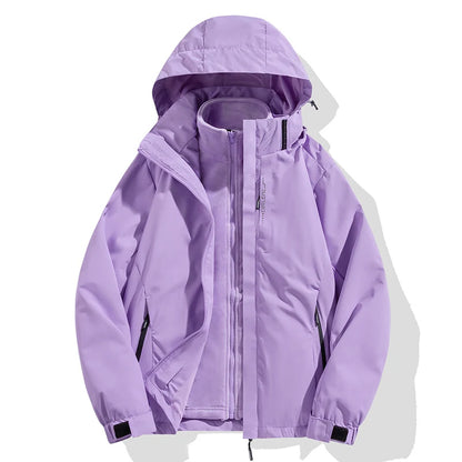 Winter Jacket Detachable Fleece Liner Water-Repellent Windproof