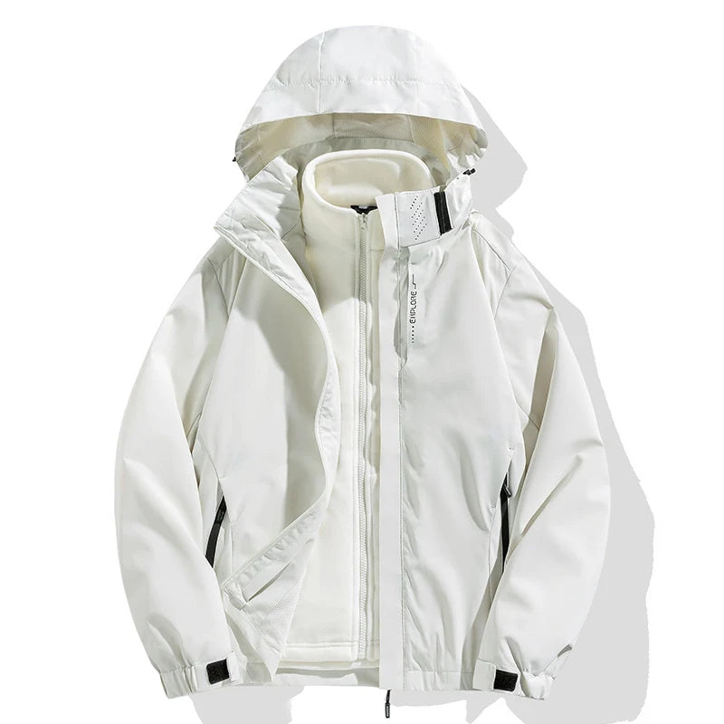 Winter Jacket Detachable Fleece Liner Water-Repellent Windproof