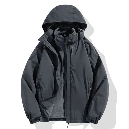 Winter Jacket Detachable Fleece Liner Water-Repellent Windproof