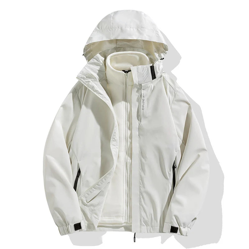 Winter Jacket Detachable Fleece Liner Water-Repellent Windproof
