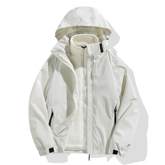 Winter Jacket Detachable Fleece Liner Water-Repellent Windproof