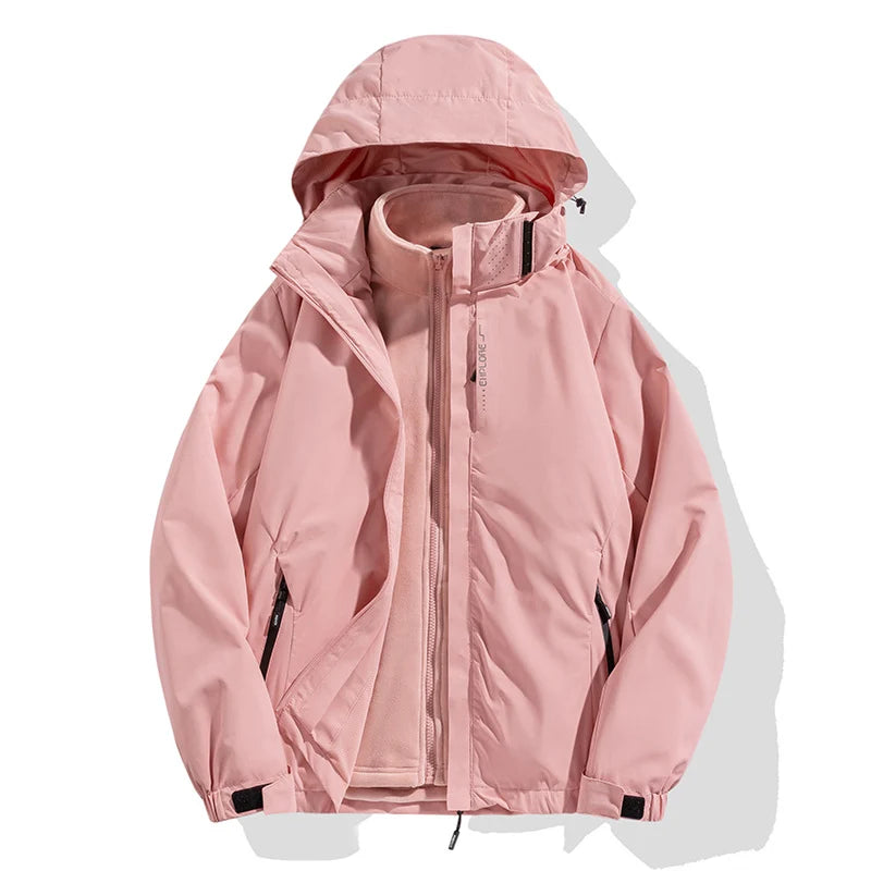 Winter Jacket Detachable Fleece Liner Water-Repellent Windproof