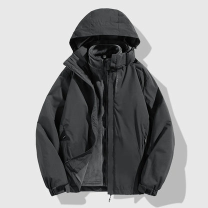 Winter Jacket Detachable Fleece Liner Water-Repellent Windproof