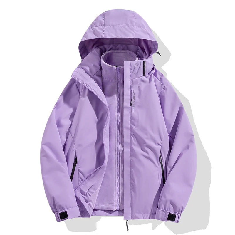 Winter Jacket Detachable Fleece Liner Water-Repellent Windproof