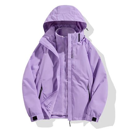 Winter Jacket Detachable Fleece Liner Water-Repellent Windproof