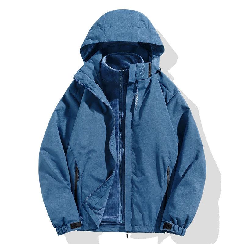Winter Jacket Detachable Fleece Liner Water-Repellent Windproof