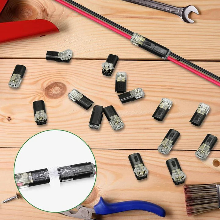 Wire Connector 2-Pole No-Stripping Transparent Window
