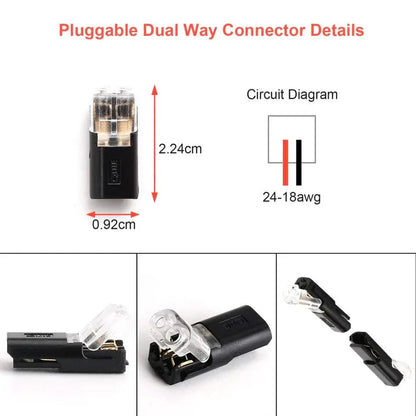 Wire Connector 2-Pole No-Stripping Transparent Window