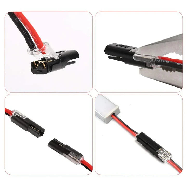 Wire Connector 2-Pole No-Stripping Transparent Window
