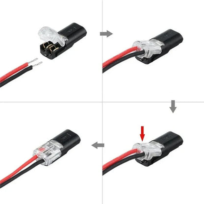 Wire Connector 2-Pole No-Stripping Transparent Window