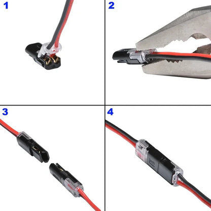 Wire Connector 2-Pole No-Stripping Transparent Window
