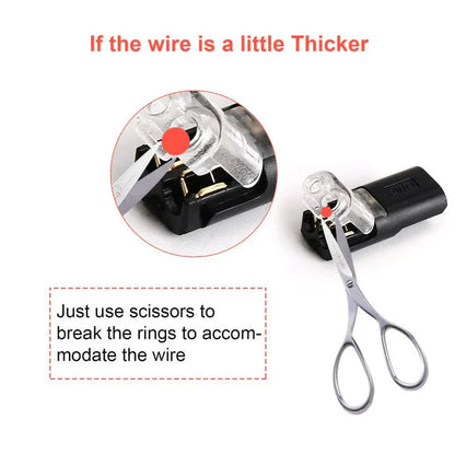 Wire Connector 2-Pole No-Stripping Transparent Window