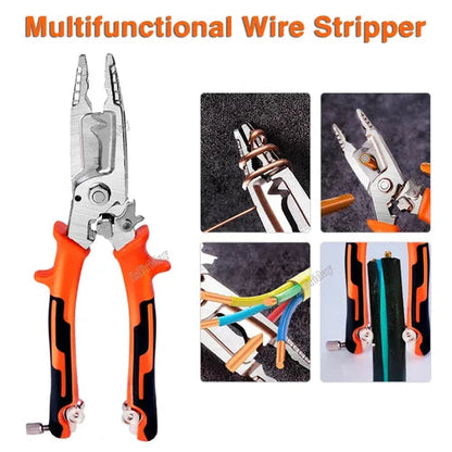 Wire Stripper Pliers 10-in-1 Alloy Steel Ergonomic Grip