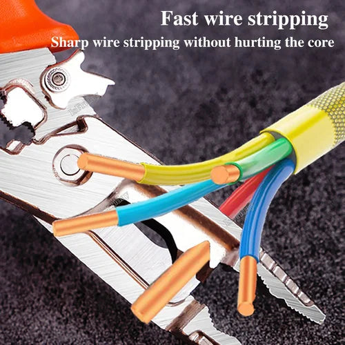 Wire Stripper Pliers 10-in-1 Alloy Steel Ergonomic Grip